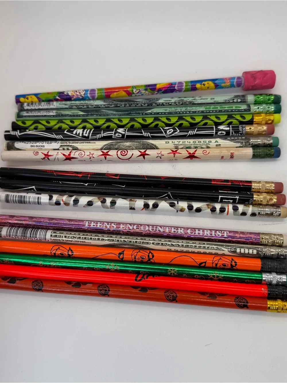 Mixed Lot 90s pencils DARE HALLOWEEN MONEY NWO WWF Lisa frank